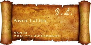 Vavra Lolita névjegykártya